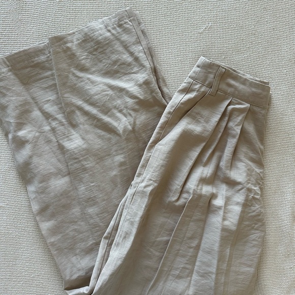 SNDYS REVOLVE Hills Pant Elegant Cream Wide-Leg Linen Pants - Picture 5 of 7